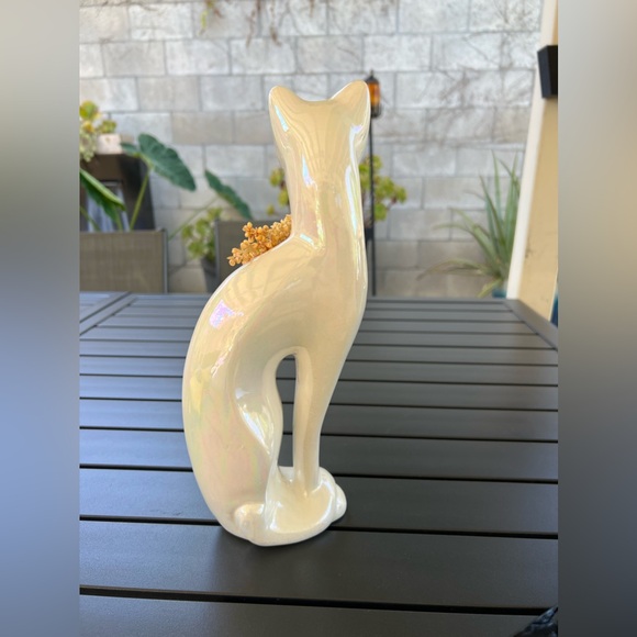 Vintage 1970s Iridescent Ceramic Cat - Picture 6 of 10